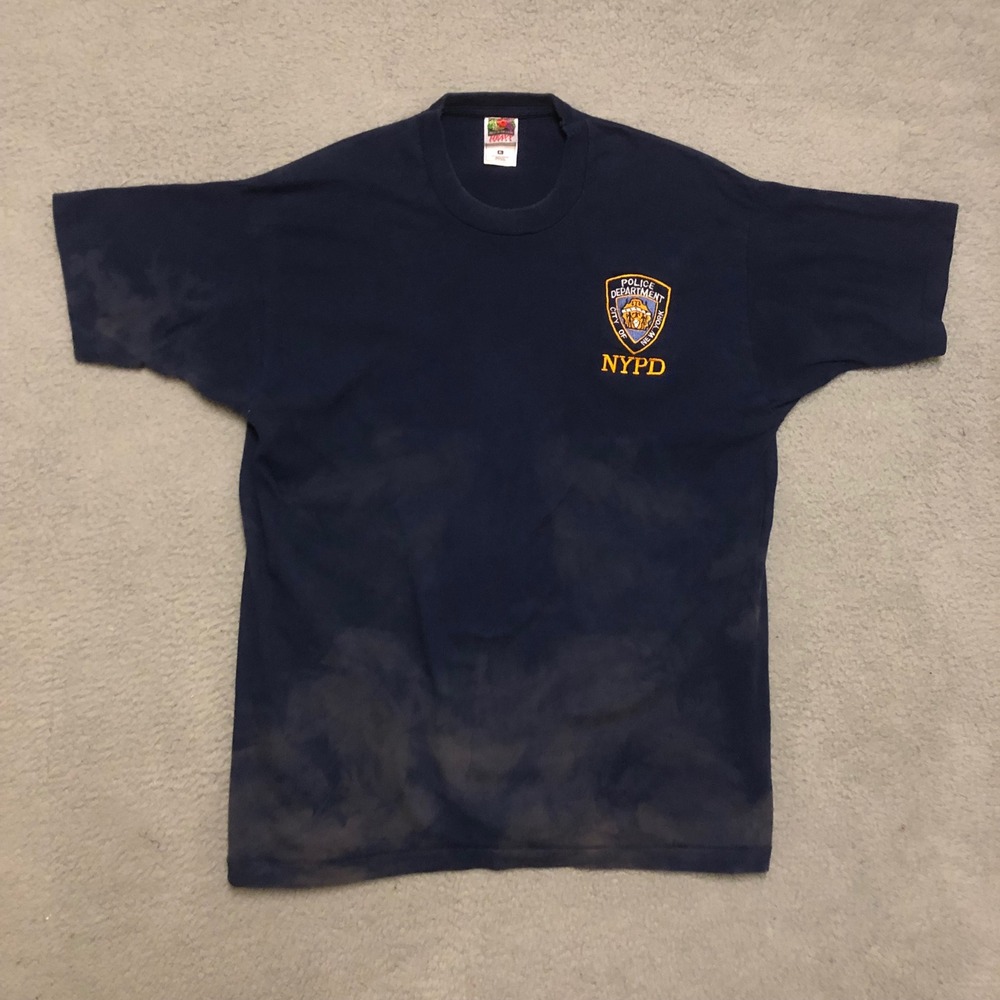 VTG NYPD Police Department T Shirt Navy Blue XL New York City Sun Faded T-Shirt